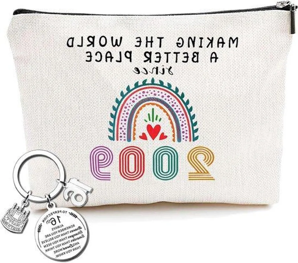 Pochette de maquillage blanche pour femme - Accessoire beauté 16 ans
