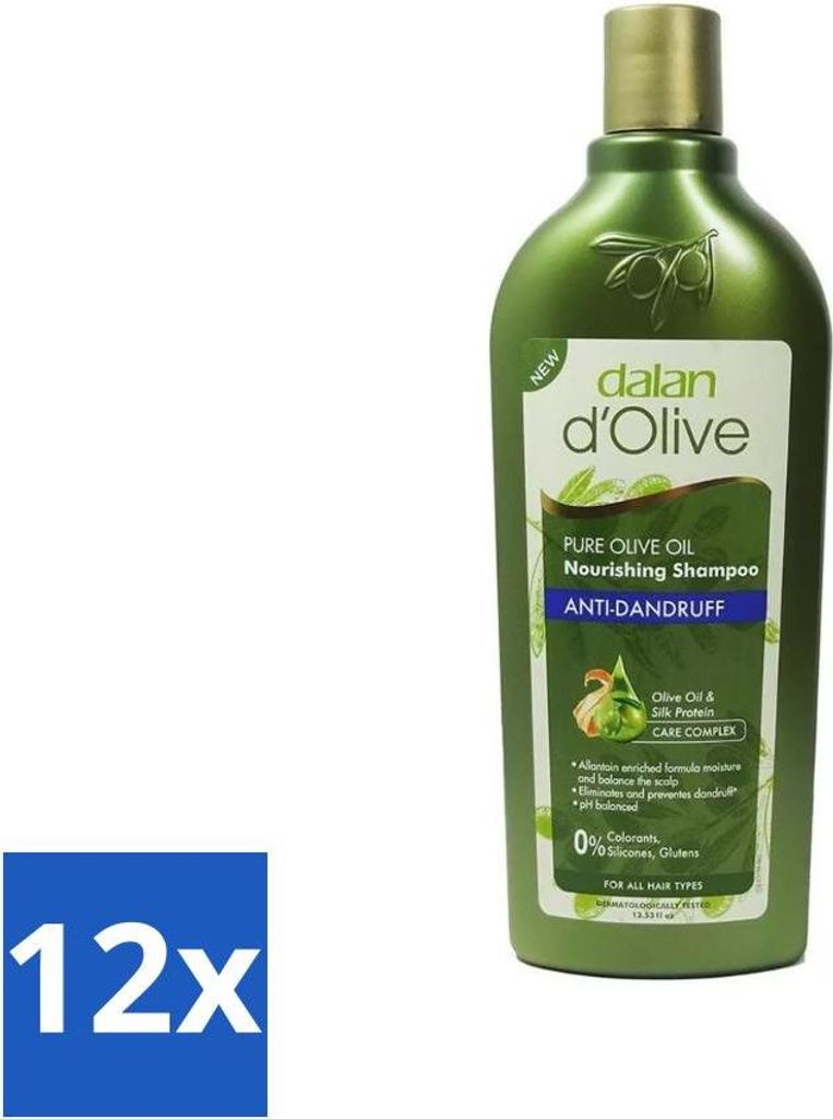 Dalan d'Olive - Shampoo - Anti-Schuppen - Nährend - 400 ml - Vorteilspack - 12 Stücke