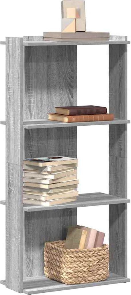 "im Angebot" Bücherregal, Standregal, Aufbewahrungsregal, 3 Böden Grau Sonoma 60x30x120 cm Holzwerkstoff - Aktenregal CC24535