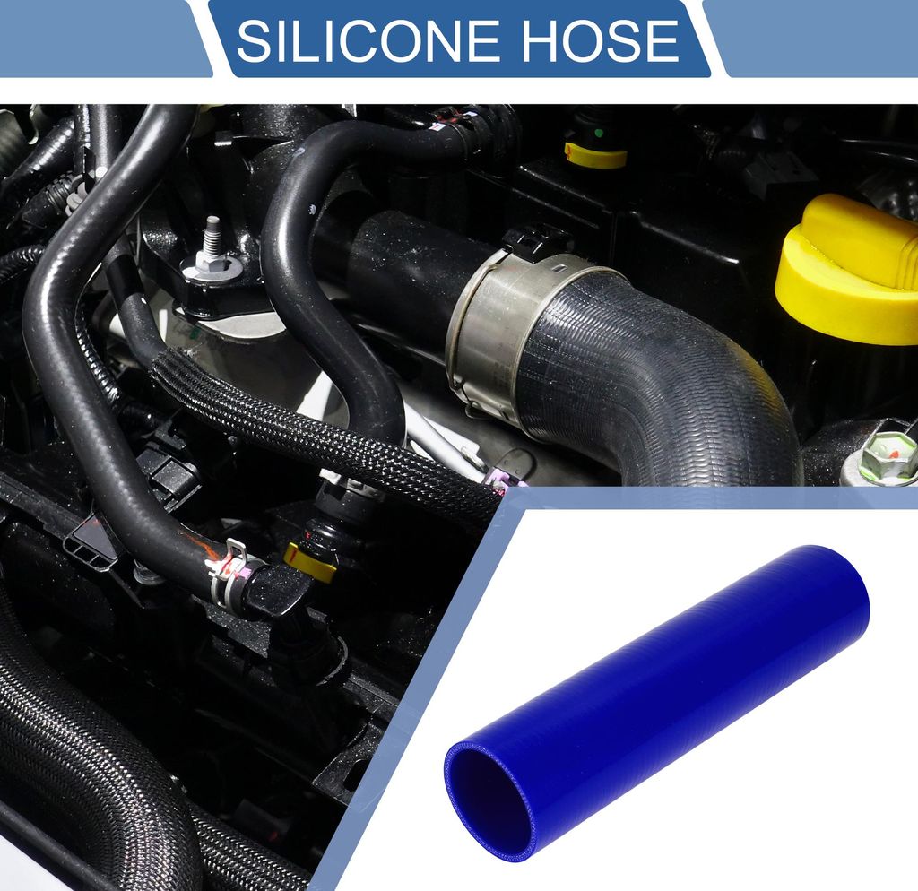 1 Stück 63mm/2,48" ID 300mm/11,81" Länge 0 Grad blau Autosilikonschlauch Kühlmittelschlauch Universal