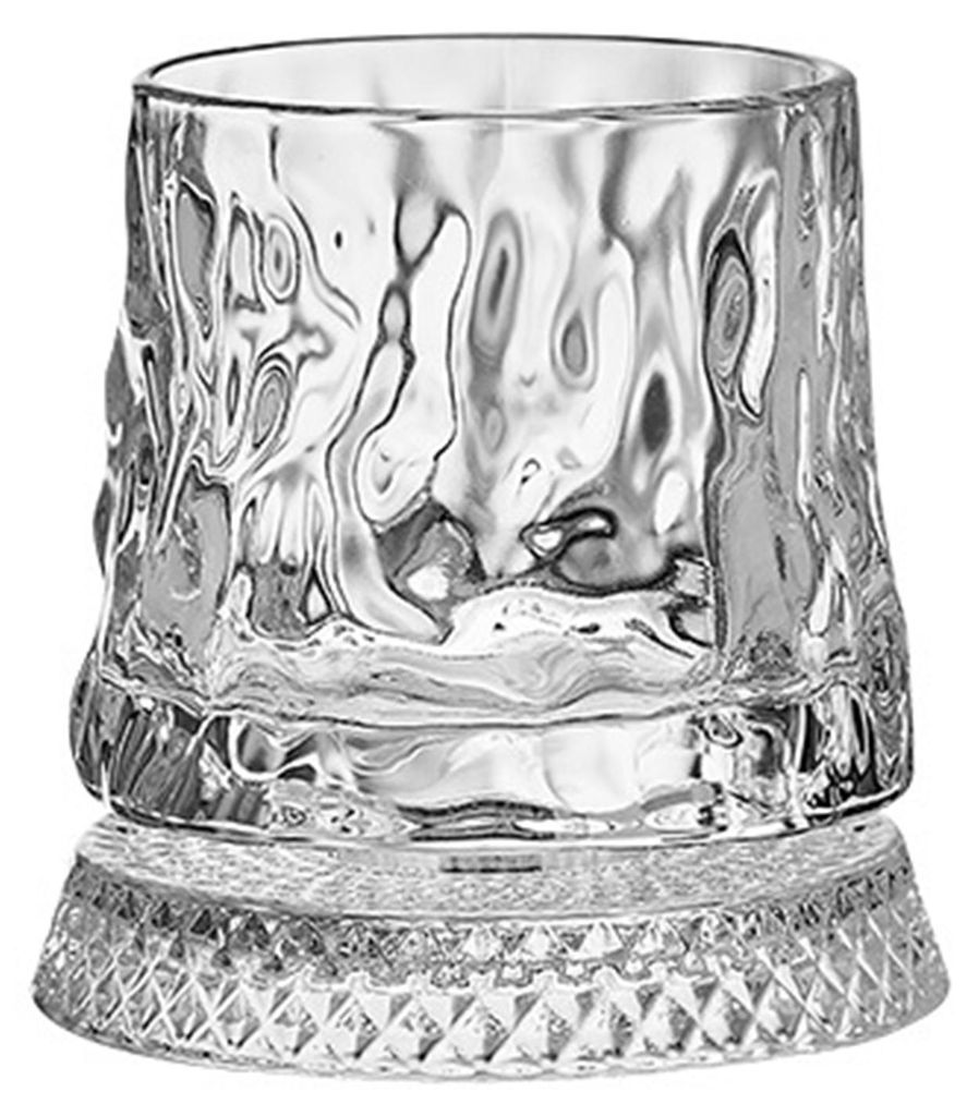 360 Grad drehbares Weinglas, 280 ml, drehbares Whiskyglas mit Fuß, bleifreier Tumbler zur Stressbewältigung und Aromaentfaltung, einzigartiges Ge...
