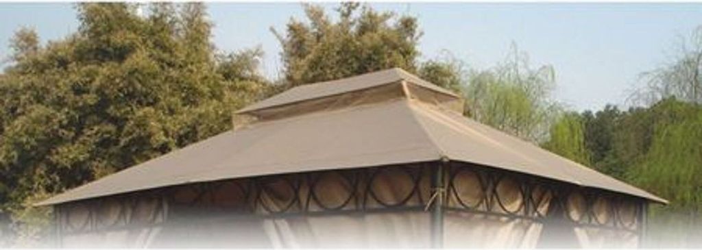 BURI Ersatzdach für Cape Town Garten-Pavillon Natur 4x3m Pavillondach Kaminabzug