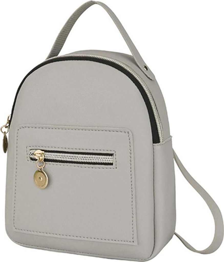 Damen-Rucksack aus Kunstleder, süßer, lässiger Tagesrucksack mit Reißverschlusstaschen, verstellbare Umhängetasche