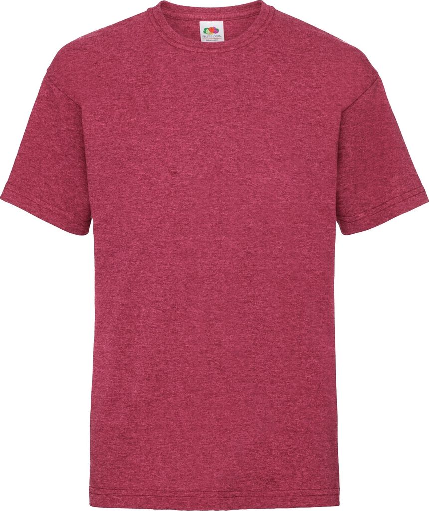 Fruit of the Loom Kinder T-Shirt, kurzärmlig (2 Stück/Packung) BC4269 (3-4 Jahre (104)) (Vintage Rot meliert)