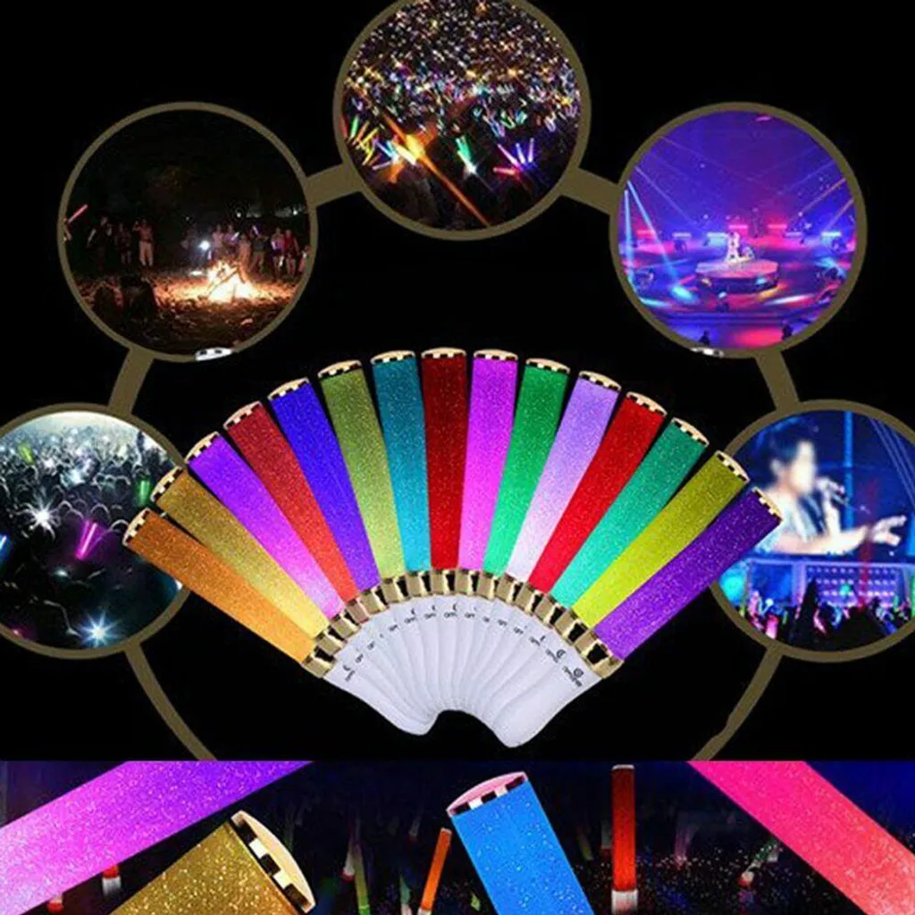 Vegena LED Leuchtstab in fibra ottica, 36 bastoncini luminosi per feste, set di ventaglio luminoso LED, bastoncini luminosi in fibra ottica, 3 modalità di luce LED multicolore lampeggiante per