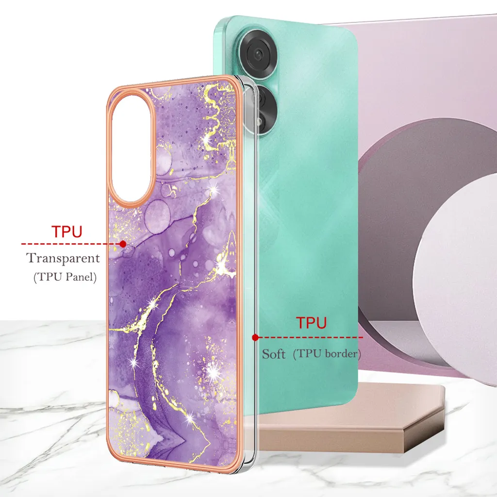 GOKEN Cover Per Oppo A78 5G, Custodia In Silicone TPU Gradiente Rosa/Viola, Antiurto E Antiscivolo - 3
