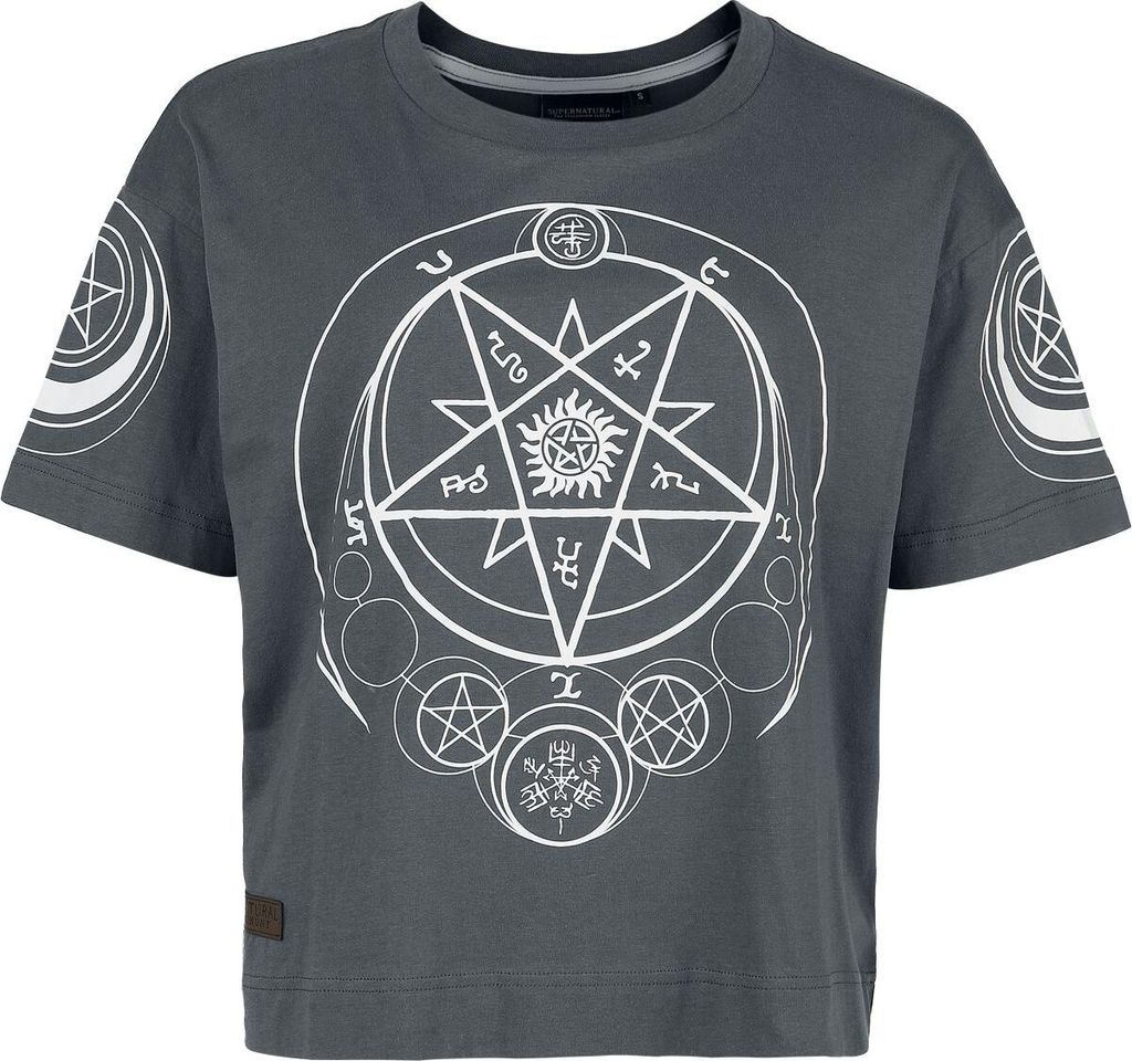 Supernatural T-Shirt Damen Moons and Salt Circles grau M