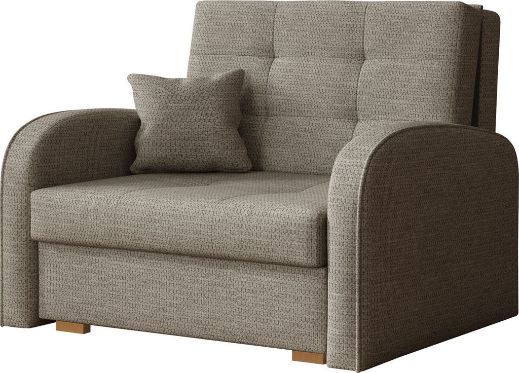 MIRJAN24 Schlafsofa Viva Gold I, einsitzer Polstersofa mit Bettkasten und Schlaffunktion, Stilvoll Couch (Aragon 20)