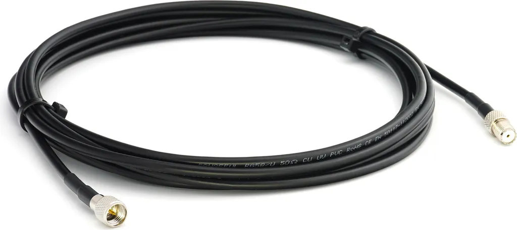 Cavo Prolunga Coassiale SMA Maschio-Femmina Angolo Retto – 50 Cm O 100 Cm, Per Baofeng E Radio