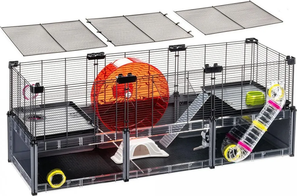 Ferplast Multipla Large Cage pour Hamsters Noir Modulable en Taille L