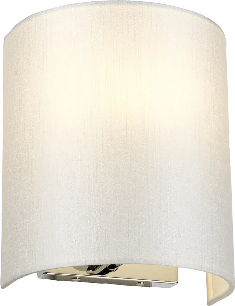 Luminaire mural Cooper en métal chromé avec abat-jour textile crème