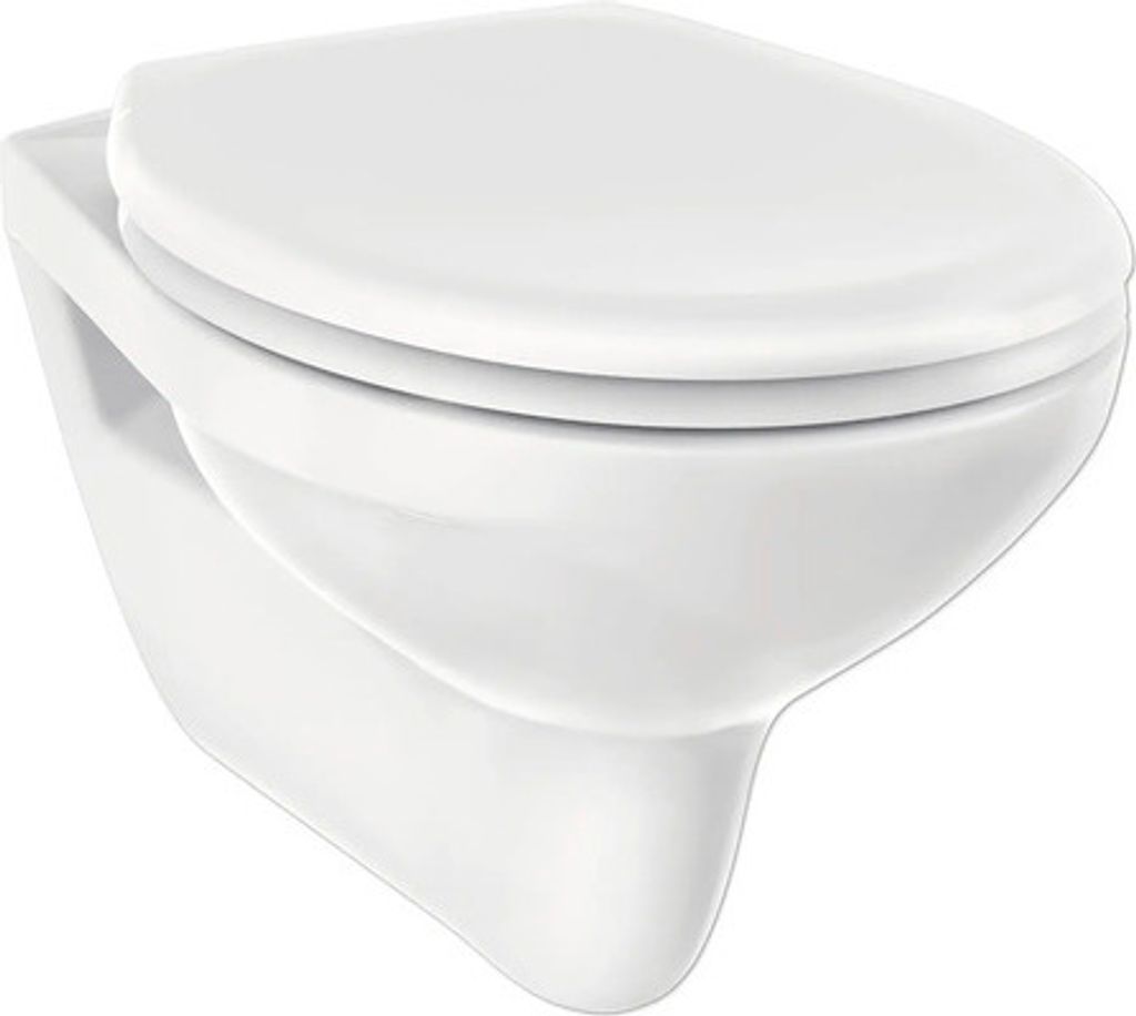 form&style Wand-WC Set Obira Tiefspüler spülrandlos weiß glänzend mit WC-Sitz