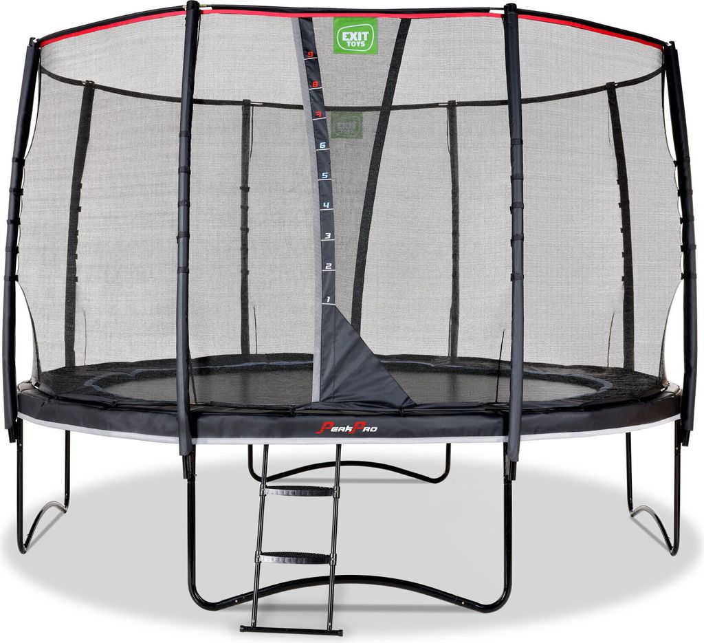 EXIT PeakPro Trampolin ø366cm, auf Beinen, Rund, für Kinder, Schwarz