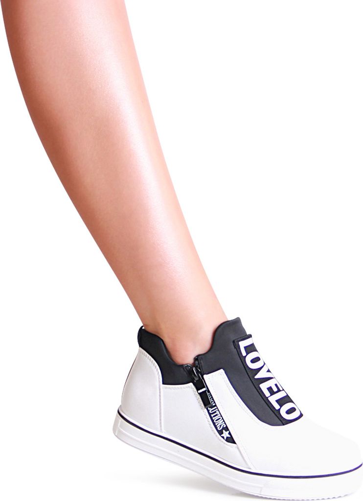 topschuhe24 2530 Damen Plateau Sneaker Slipper, Farbe:Weiß, Größe:36 EU