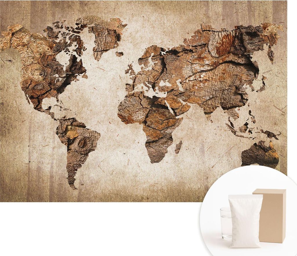 Fototapete - Wandbilder für Wohnzimmer - 208x146 cm - Dekorative Wandfolie - Modernes Design für Wanddekoration - Tapeten für Innenräume - Holz...