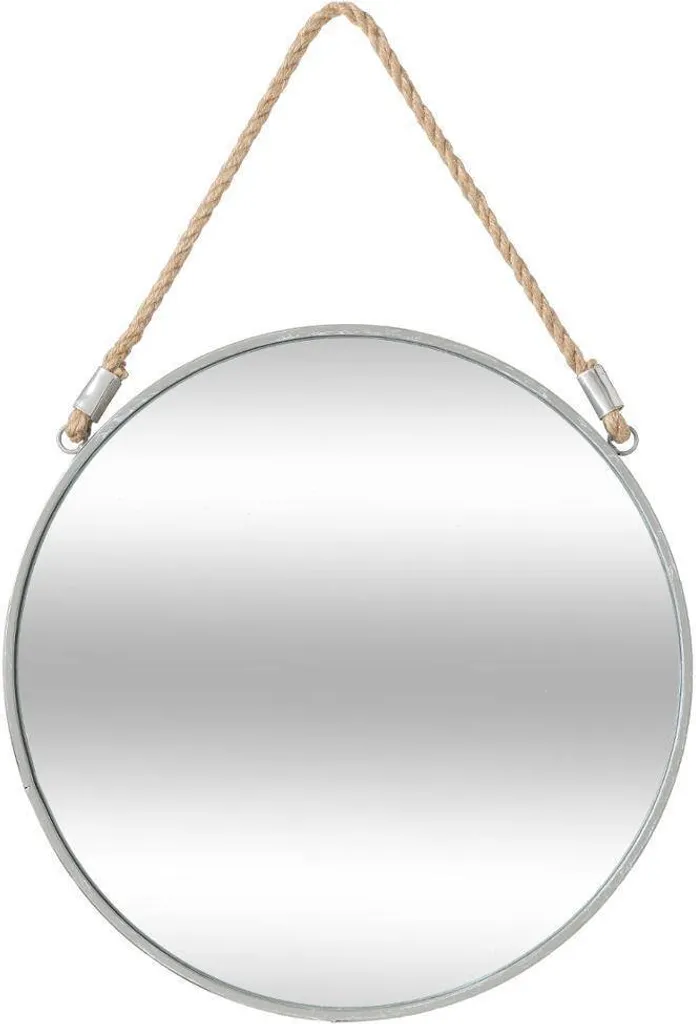 Specchio Nautico Grigio Corda 38cm Metallo Atmosphera Seil
