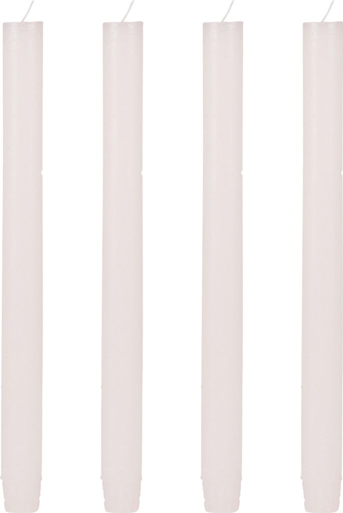 Stab-Kerzen 4er Set hochwertige Tafelkerzen Ø 2,3 x 27 cm creme