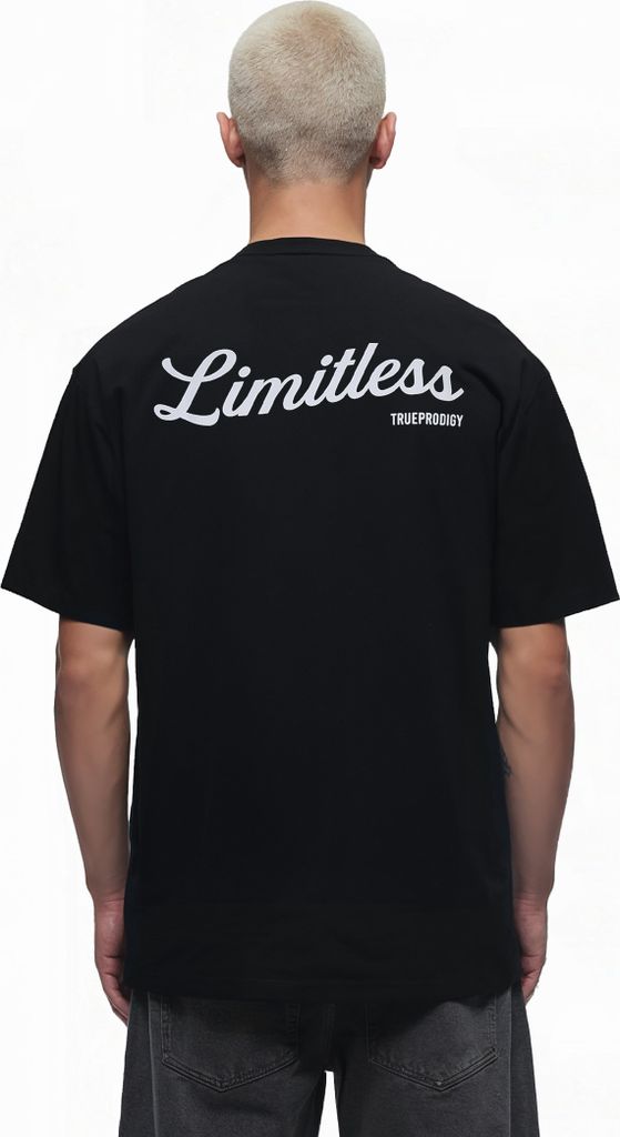 Kai Herren Oversize-Shirt Logoprint Rundhals dicker Stoff Rundhals