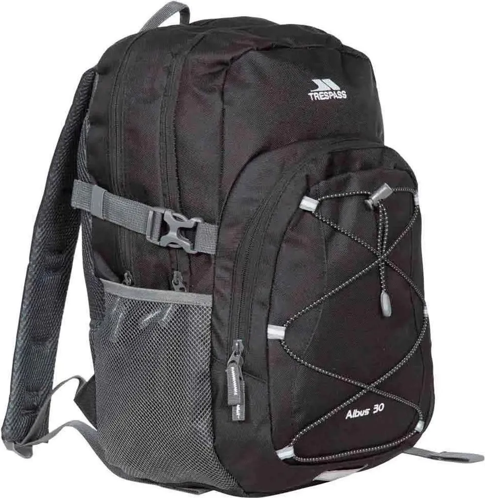 Sac à dos 30L Albus Trespass Noir - Sécurisé et Spacieux pour le Quotidien