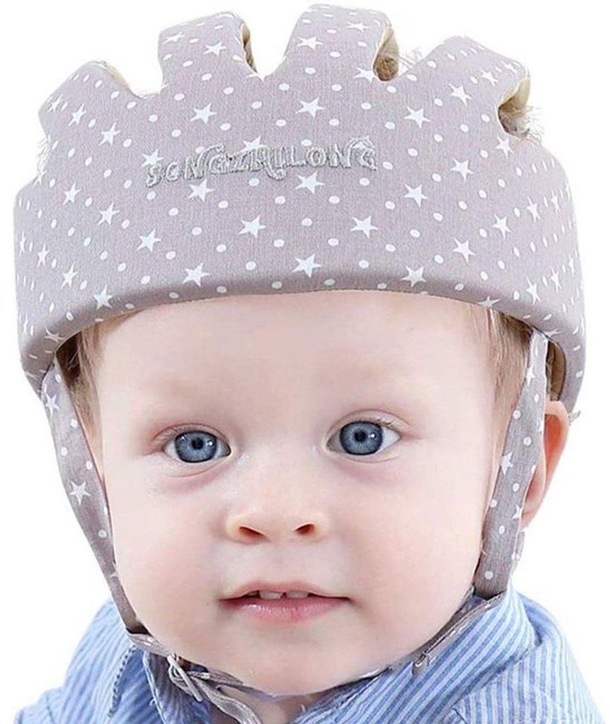 Baby Schutzhelm verstellbar 8–48 Monate, Atmungsaktiv, Grau, Kopfschutz