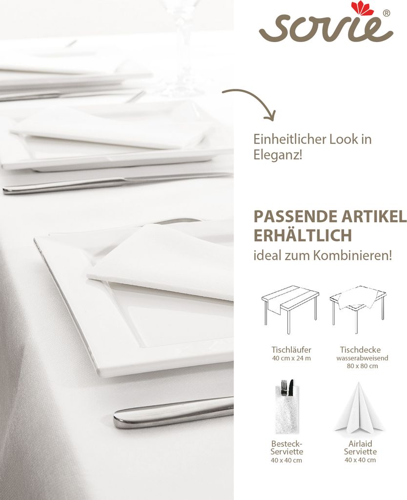 Sovie HORECA Tischläufer ALMA – 40 Cm X 24 M, Airlaid, Alpen-Design Mit Edelweiß & Karos