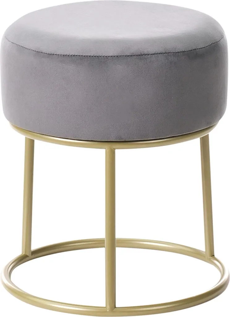 Optimisez votre espace avec ce repose-pieds velours gris et or chic
