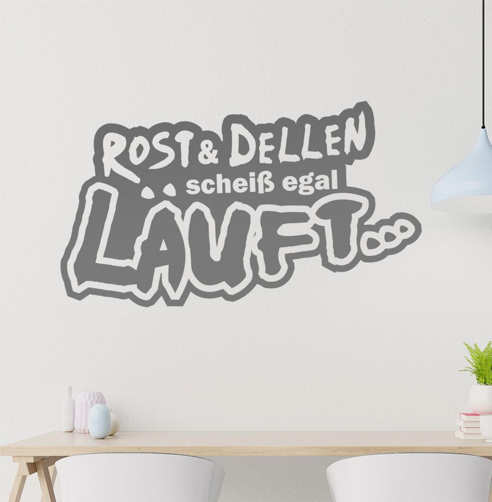 KIWISTAR Rost & Dellen scheiß egal läuft... - Offroad Tour Dirt Wandtattoo in 6 Größen - Wandaufkleber Wall Sticker - Dekoration, Küche, Wohnz...