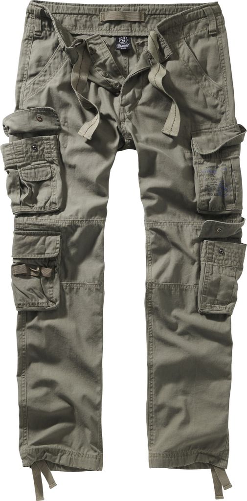 Brandit Cargohose Herren Pure Vintage Trouser Slim oliv Produktbild 
