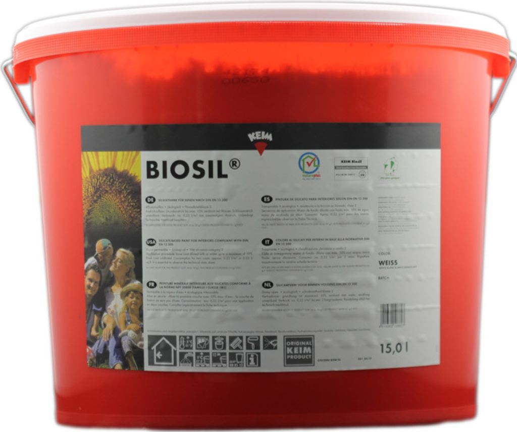 Keim Biosil 15L weiss Inennfarbe Silikatfarbe, für Allergiker geeignet