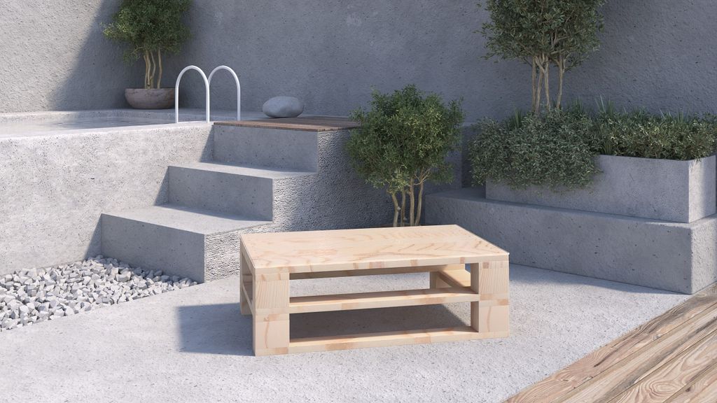 Lermowood Palettenmöbel Mpe Couchtisch 60 x 40 cm Natur | Europaletten Indoor und Outdoor Lounge Gartenmöbel Holz Gartenmöbel Set Lounge Möbel ...