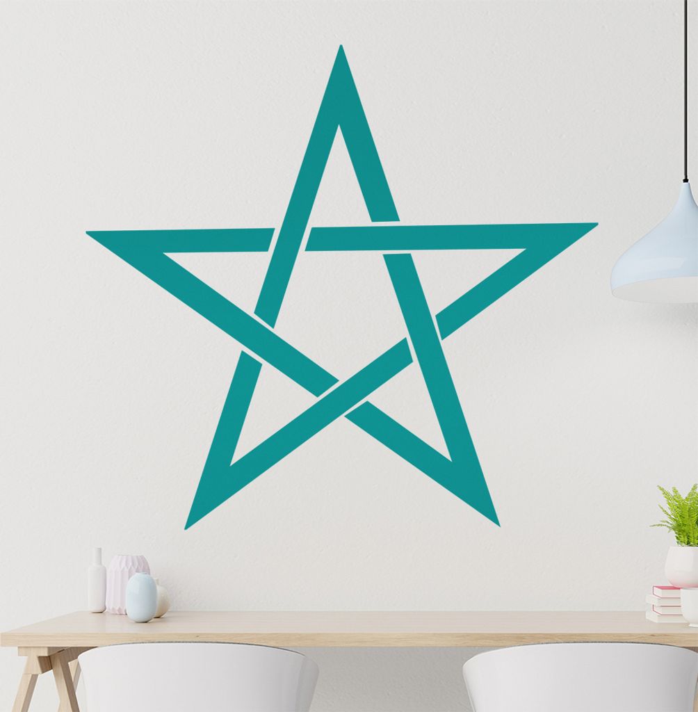 Pentagramm Wandtattoo in 6 Größen - Wandaufkleber Wall Sticker - Dekoration, Küche, Wohnzimmer, Schlafzimmer, Badezimmer