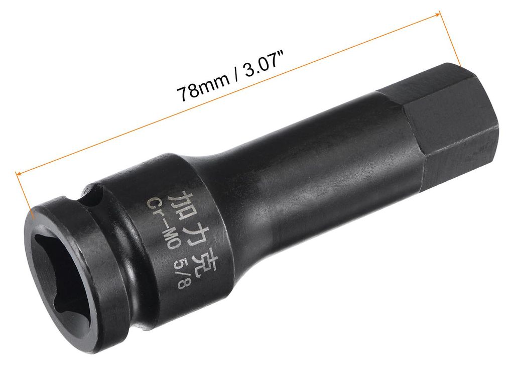 5/8" Schlagsechskant Bit Buchse 1/2" Vierkantantrieb 78mm Lang CR-MO SAE Gr??en
