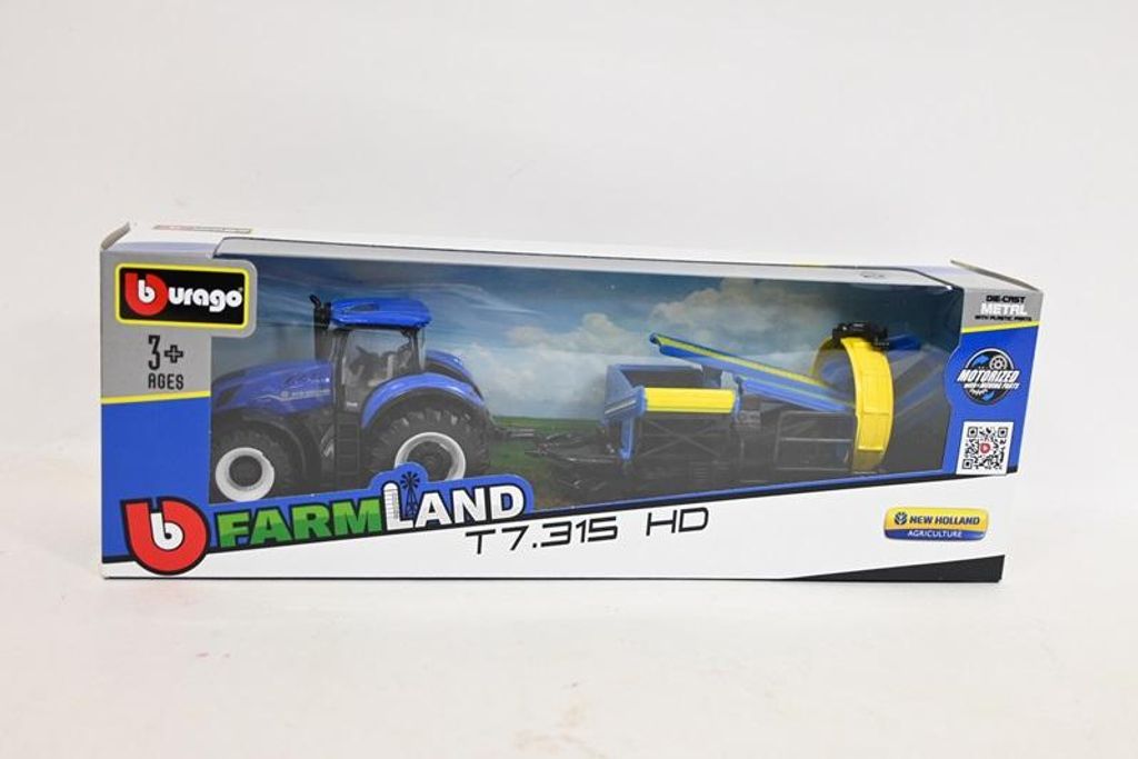 Bburago Traktor New Holland T7.315 S Kultivátorom 10 Cm Obrázok produktu 