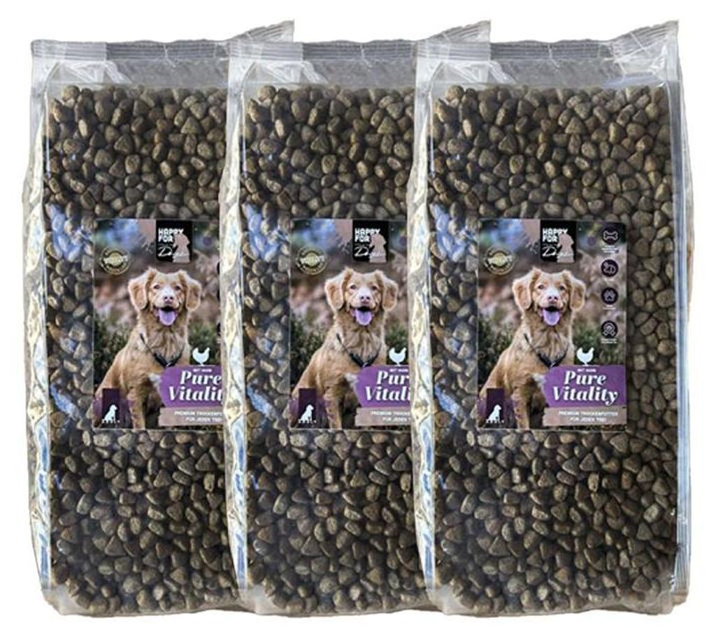HAPPY FOR Dogs PURE VITALITY Premium Hundetrockenfutter Produktbild 