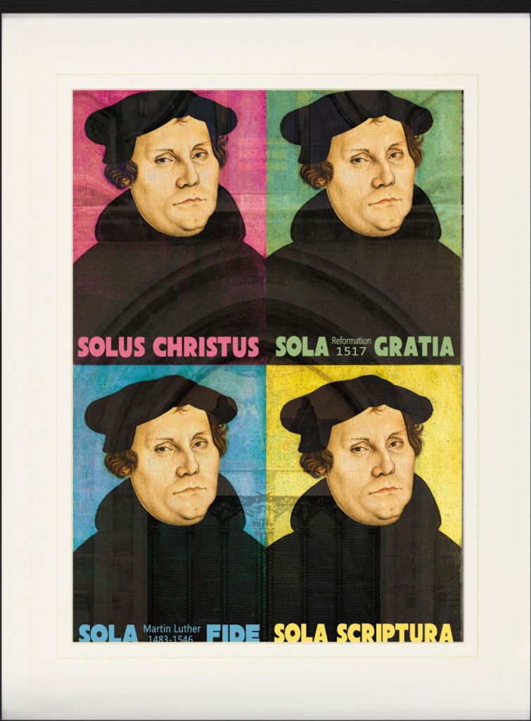 Martin Luther Gerahmtes Bild Mit Edlem Passepartout | Wand-Bilder | Im Bilderrahmen - Solus Christus, Sola Gratia, Sola Fide, Sola Scriptura (80 x ...