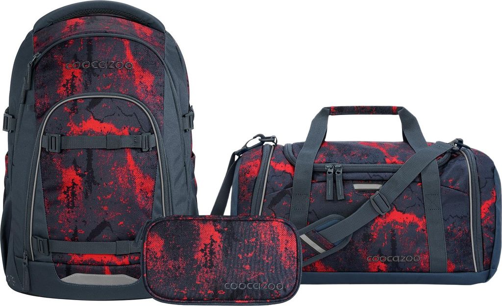 Coocazoo, Schulrucksack-Set MATE Broken Black 3-teilig Produktbild 
