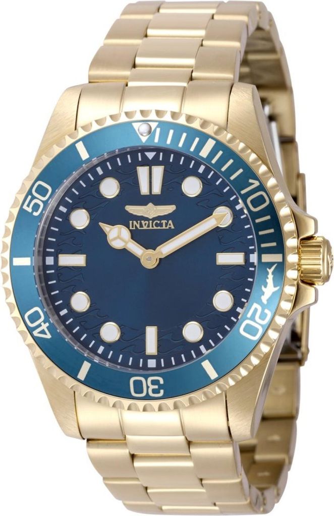 Invicta Pro Diver 49699 Herren Uhr - Quartz Bewegung - Edelstahl mit Blauem Zifferblatt - 43 mm