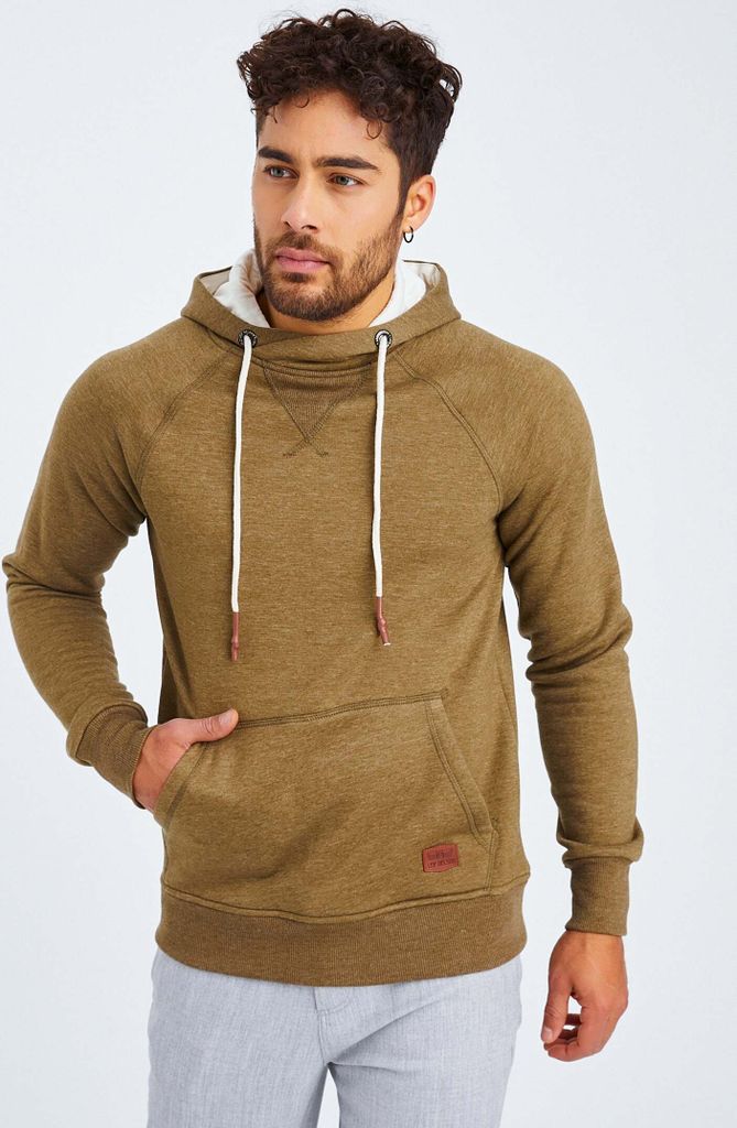 Leif Nelson Kapuze Herren Kapuzenpullover Kapuze LN-8125, Khaki Melange / M