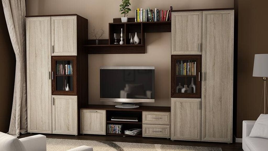 Wohnwand JOWISZ – Elegantes Möbelset mit 9 Türen und 2 Schubladen,330x200x53 cm – Ideal für Aufbewahrung und Multimedia Wohnwand JOWISZ – ...