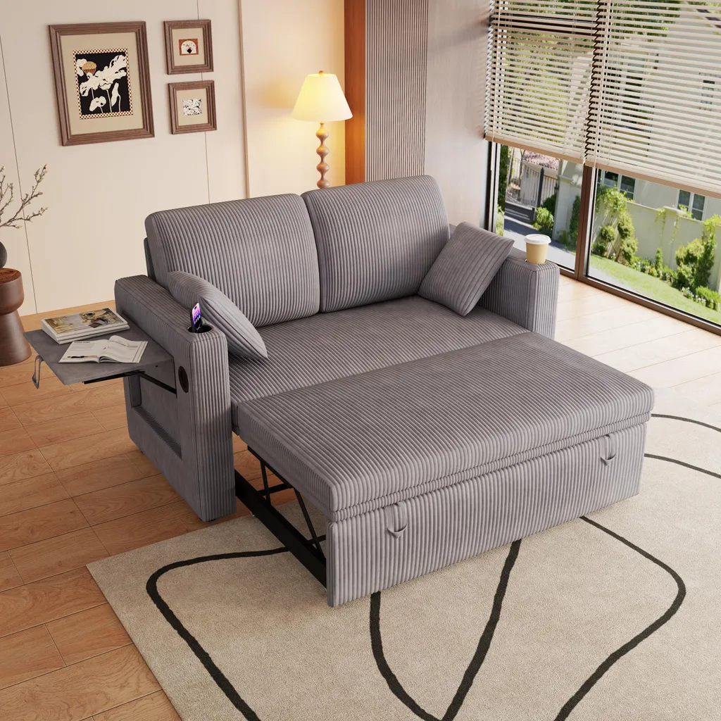Canapé convertible 2 places pour studio, dossier inclonable et confort
