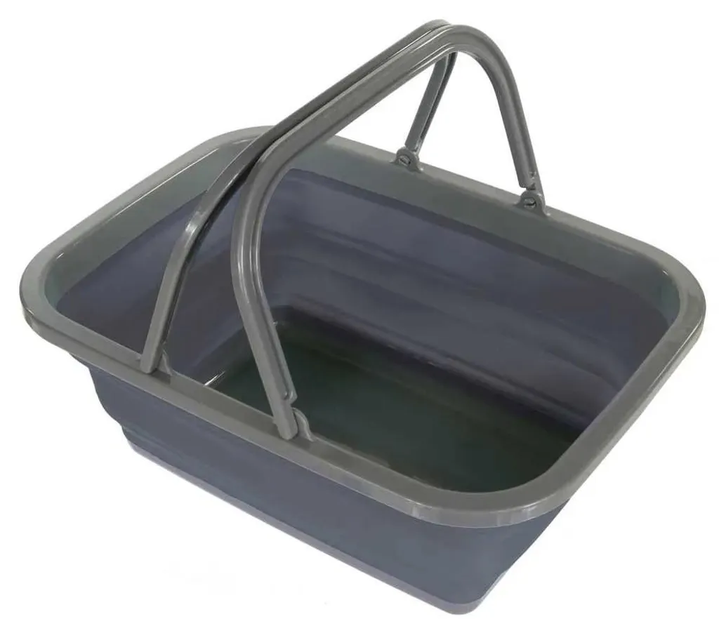 Regatta Lavabo Pliable en TPR Gris - Cuvette Rétractable Gain de Place
