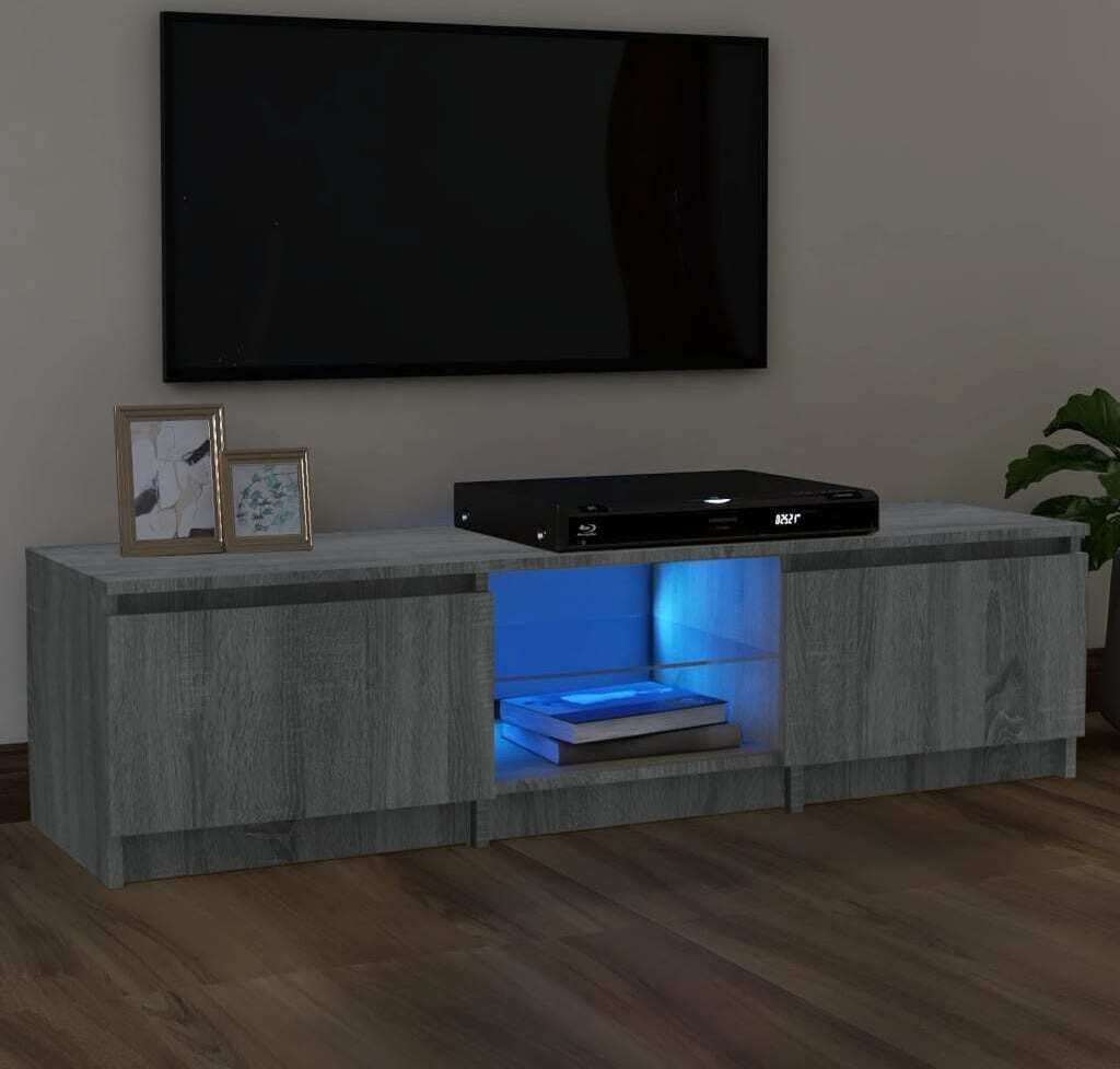 "2026 Promotion" TV-Schrank - TV-Lowboard - mit LED-Leuchten - Grau Sonoma 140x40x36 cm - TV-Regal CC28906
