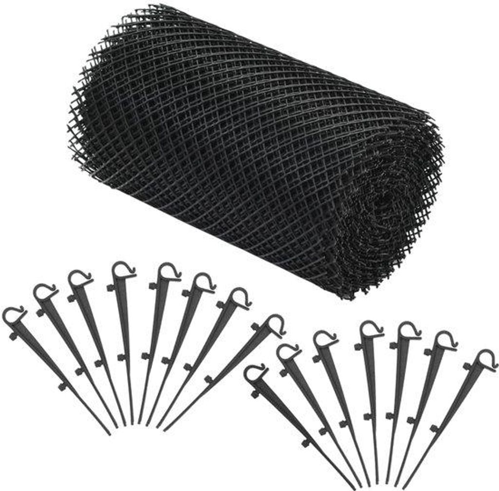 Dakgootbeschermer Set aus HDPE - 4 Teile - 1,08 m² - 600 x 18 cm - schwarz