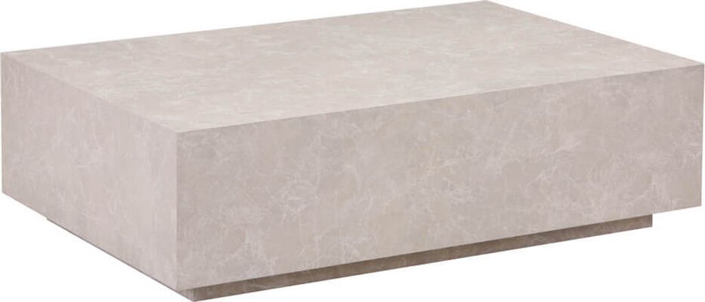 A rectangular coffee table with a stone-like texture, shown from a side-diagonal angle on a white background.
