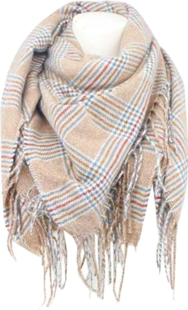 Sciarpa Morbida Donna Marrone Chiaro - Tartan Invernale 105x100