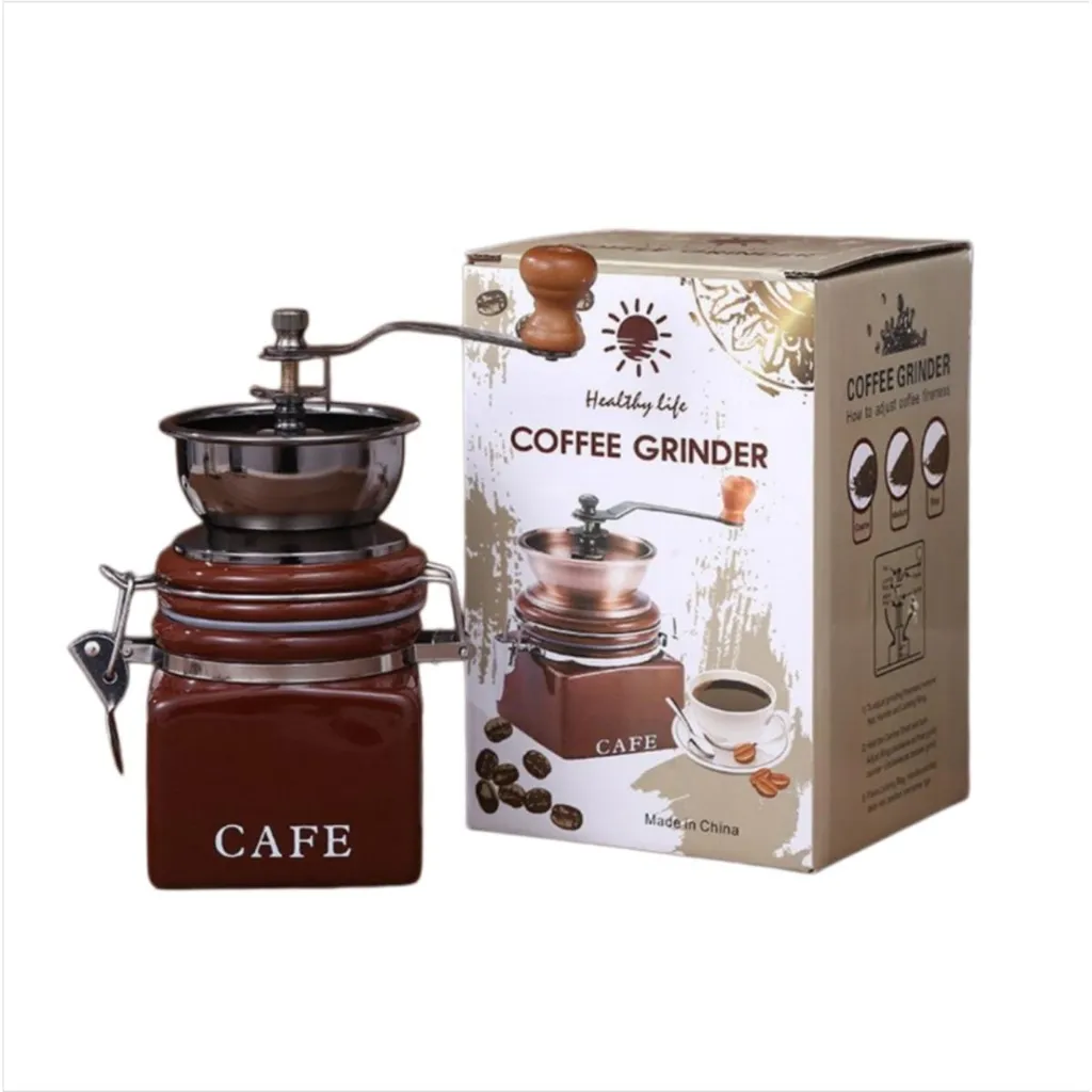 Moulin à café manuel INF avec meule céramique et manivelle robuste