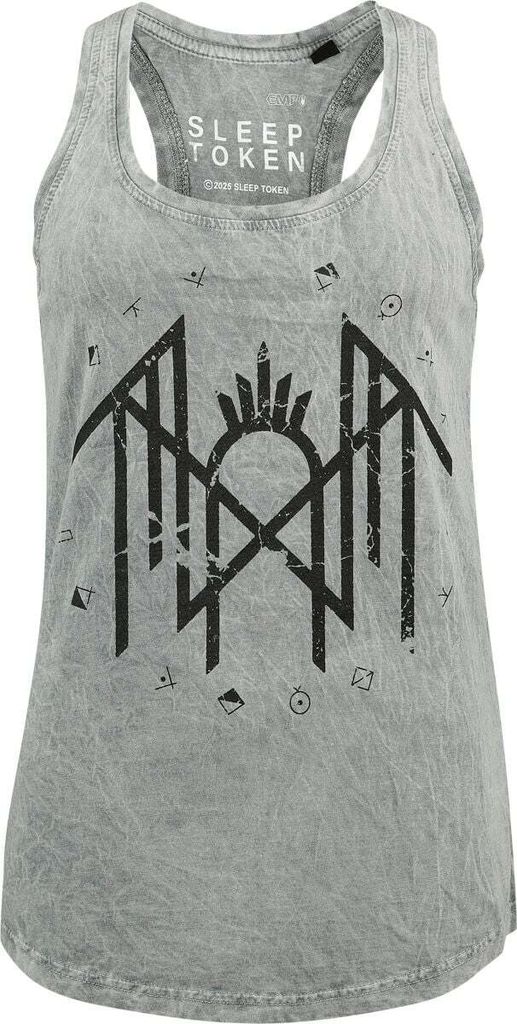 Sleep Token Top Damen Circle Logo grau Band-Merch, Bands 100% Baumwolle S