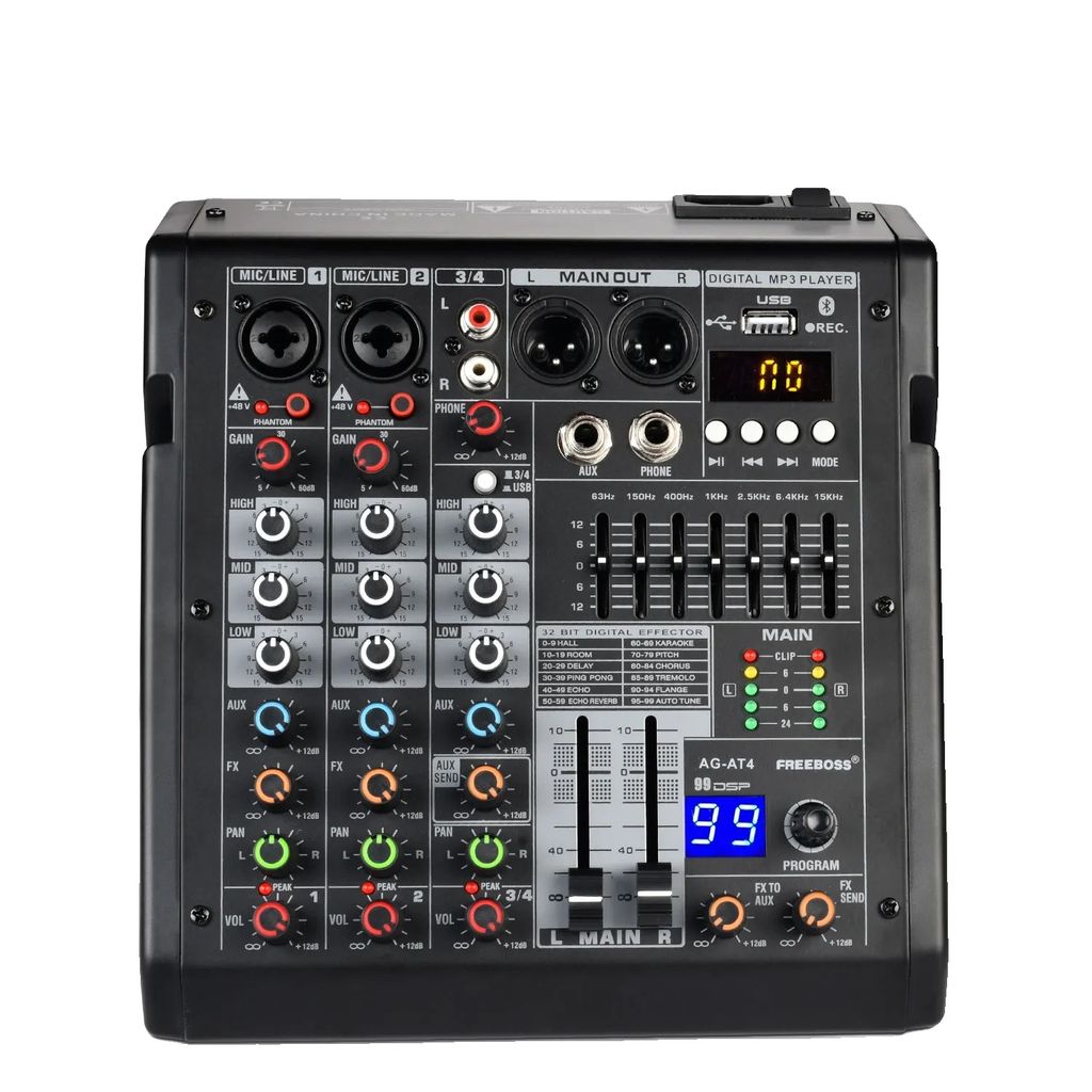 mixer audio a 4 canali, alimentazione phantom a 48 V, Immagine del prodotto 