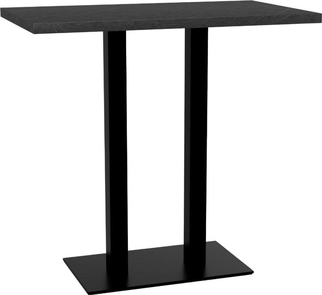 Gastro Stehtisch 120x70 cm | Marmor Dunkel | Gusseisen Gestell