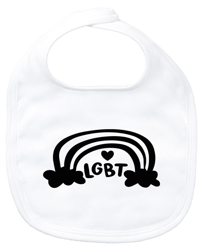 Huuraa Baby Lätzchen LGBT Regenbogen Herz White Klettverschluss Baumwolle Latz Geschenkidee